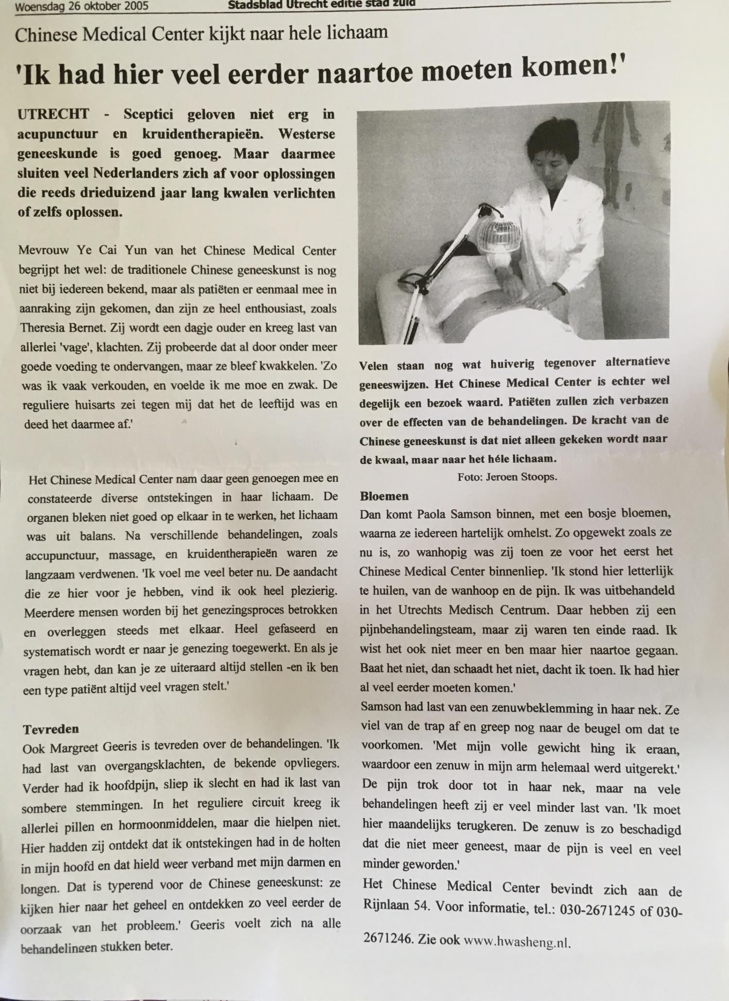 stadsblad dokter ye